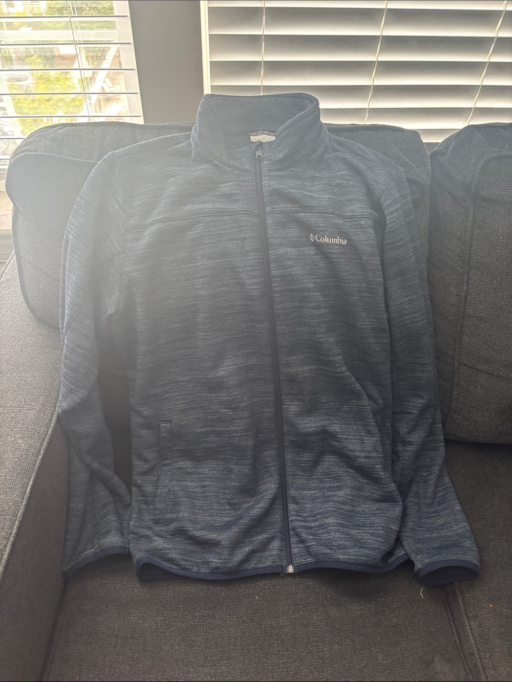 Columbia Men's Navy Heather Full-Zip Performance Jacket